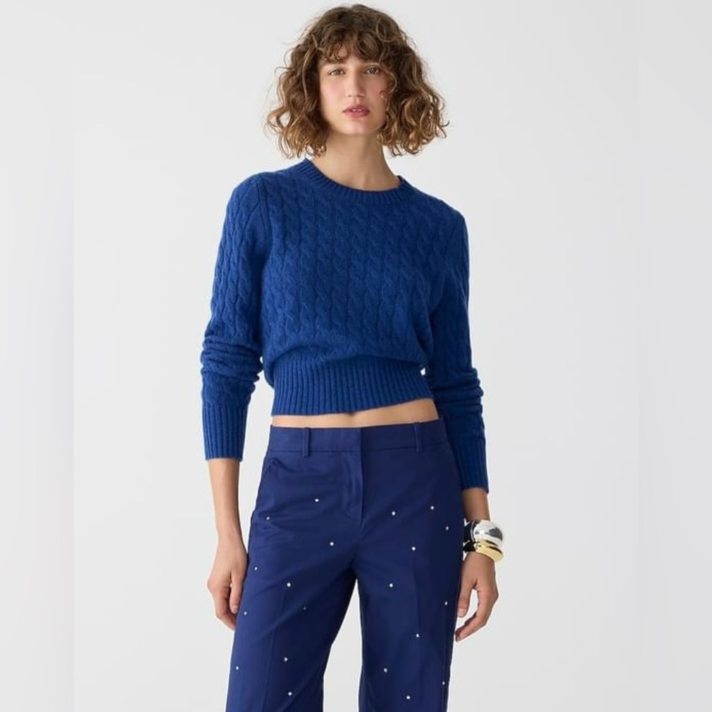 J. Crew 100% Cashmere Cable Knit Sweater Size XS